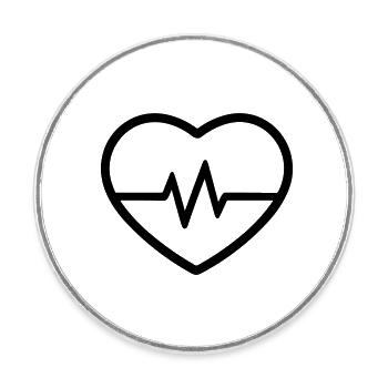heartbeat - Round  fridge magnet - white - Front