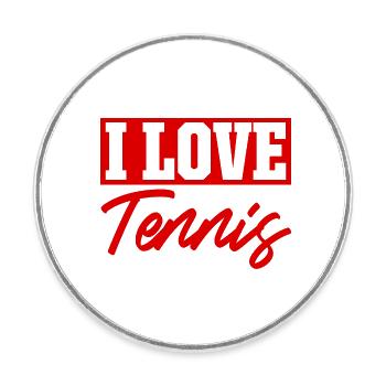 J’adore le tennis - Magnet rond - blanc - Devant
