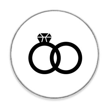 Bagues de mariage Mariage - Magnet rond - blanc - Devant