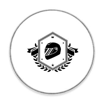 Racing driver helm racing crest - Round  fridge magnet - white - Front