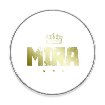 Mira - Round  fridge magnet - white - Front