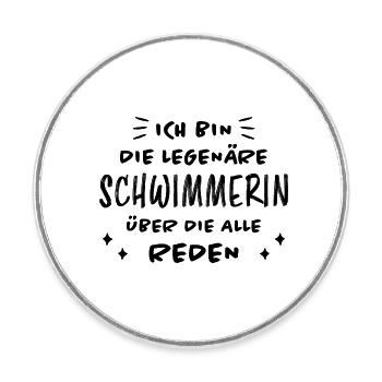 Schwimmerin Lustiger Spruch Fun Schwimmen Geschenk - Runder Kühlschrankmagnet - Weiß - Vorne