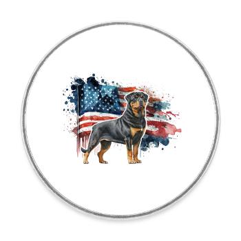 Rottweiler États-Unis - Magnet rond - blanc - Devant