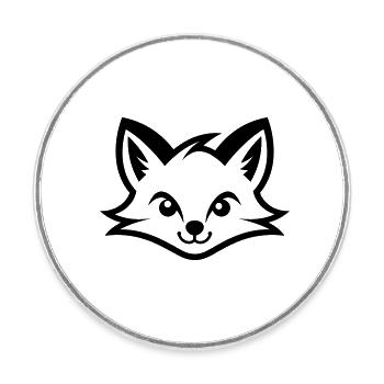 Fuchs - Runder Kühlschrankmagnet - Weiß - Vorne