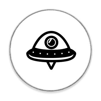 flying saucer - Round  fridge magnet - white - Front