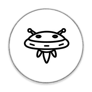 soucoupe volante - Magnet rond - blanc - Devant