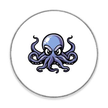 Bande dessinée Octopus - Magnet rond - blanc - Devant