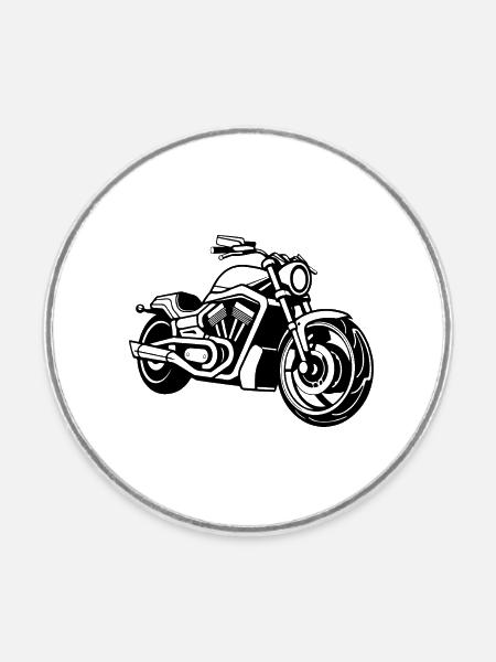 Motorrad Biker - Runder Kühlschrankmagnet - Weiß