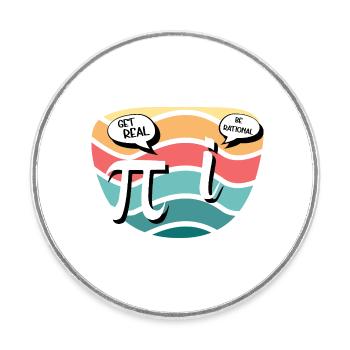 Humour mathématique Pi vs. nombre imaginaire - Magnet rond - blanc - Devant