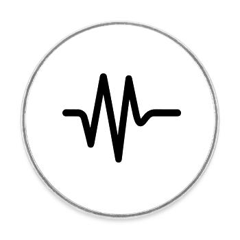 Heartbeat - Round  fridge magnet - white - Front