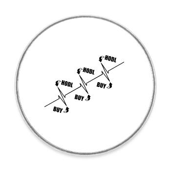 BUY AND HOLD HEARTBEAT / HERZSCHLAG - Runder Kühlschrankmagnet - Weiß - Vorne