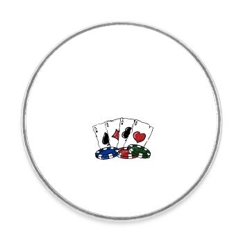 Poker Proficient Card Games Gambler Card Player - Runder Kühlschrankmagnet - Weiß - Vorne