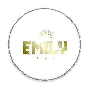 Emily - Round  fridge magnet - white - Front