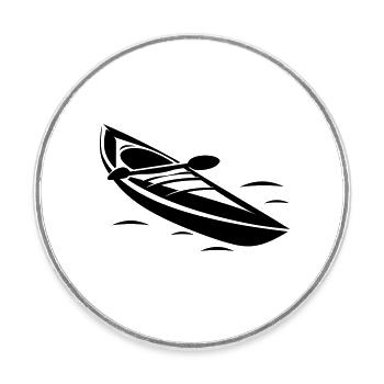 Canoe - Round  fridge magnet - white - Front