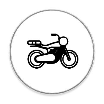 Moto - Magnet rond - blanc - Devant