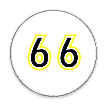 66 Zahl College - Runder Kühlschrankmagnet - Weiß - Vorne