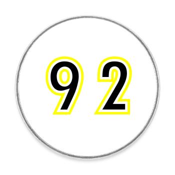 92 Nombre Collège - Magnet rond - blanc - Devant