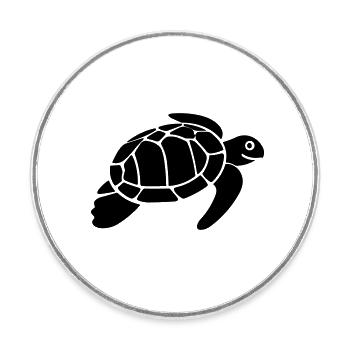 Schildkröte - Runder Kühlschrankmagnet - Weiß - Vorne