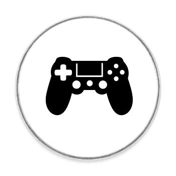 Video game controller - Round  fridge magnet - white - Front