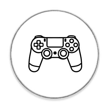 Video game controller - Round  fridge magnet - white - Front