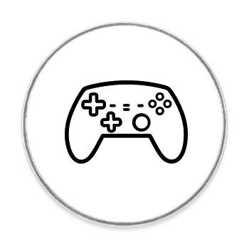 Video game controller - Round  fridge magnet - white - Front