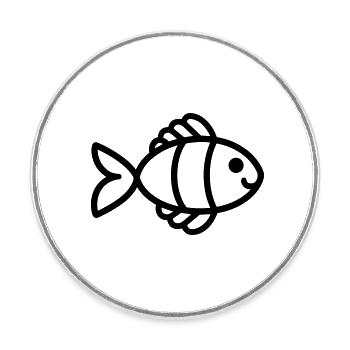 fish - Round  fridge magnet - white - Front