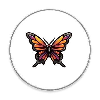 Bande dessinée papillon - Magnet rond - blanc - Devant