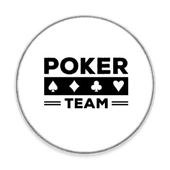 équipe de poker - Magnet rond - blanc - Devant