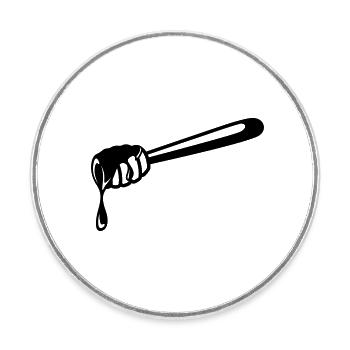 Symbole de ciseau en bâton apiculteur - Magnet rond - blanc - Devant