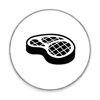 Fleisch steak symbol - Runder Kühlschrankmagnet - Weiß - Vorne