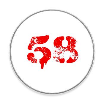 58 number symbol - Round  fridge magnet - white - Front