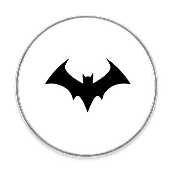 Chauve souris - Magnet rond - blanc - Devant
