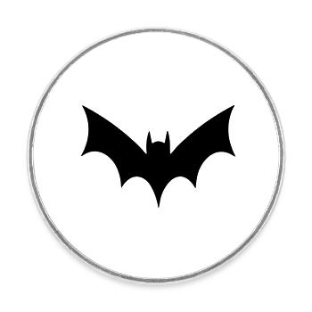 Fledermaus - Runder Kühlschrankmagnet - Weiß - Vorne