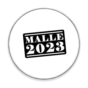 Malle 2023 - Runder Kühlschrankmagnet - Weiß - Vorne