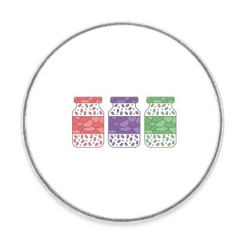 Attrapez vos balles C’est conservateur de saison de mise en conserve - Magnet rond - blanc - Devant