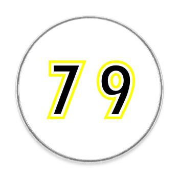 79 Zahl College - Runder Kühlschrankmagnet - Weiß - Vorne