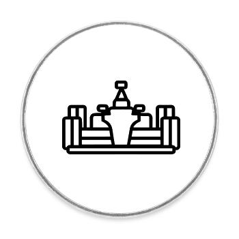 F1 Race Car - Round  fridge magnet - white - Front