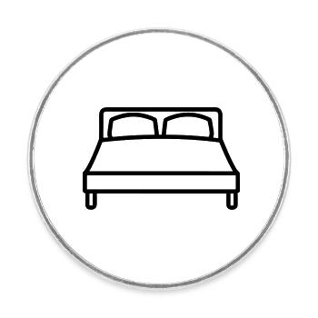 Bett - Runder Kühlschrankmagnet - Weiß - Vorne