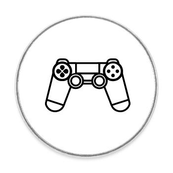 Video game controller - Round  fridge magnet - white - Front
