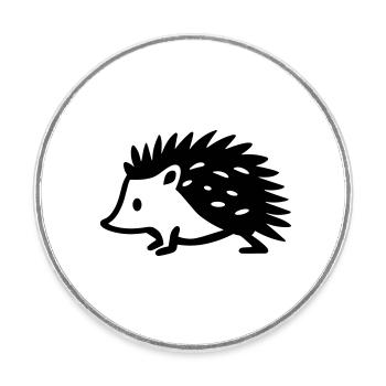 Igel - Runder Kühlschrankmagnet - Weiß - Vorne