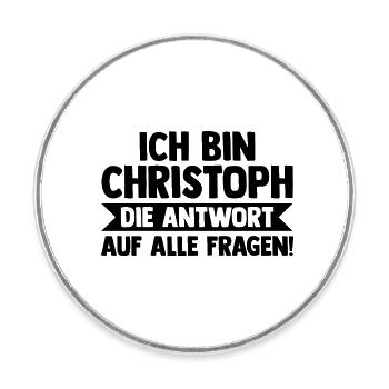 Vorname Chris Christoph - Runder Kühlschrankmagnet - Weiß - Vorne