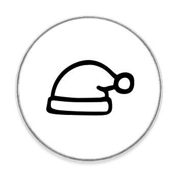 bonnet de noel - Magnet rond - blanc - Devant