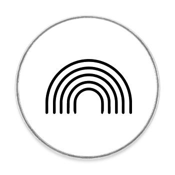 Regenbogen - Runder Kühlschrankmagnet - Weiß - Vorne