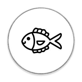 fish - Round  fridge magnet - white - Front
