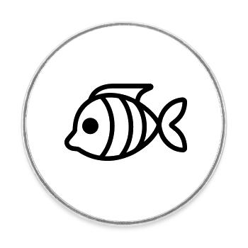 Fish - Round  fridge magnet - white - Front