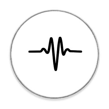 Pulse - Round  fridge magnet - white - Front