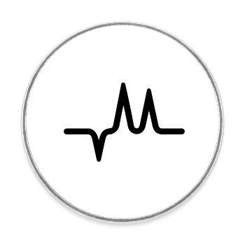 Pulse, heartbeat - Round  fridge magnet - white - Front