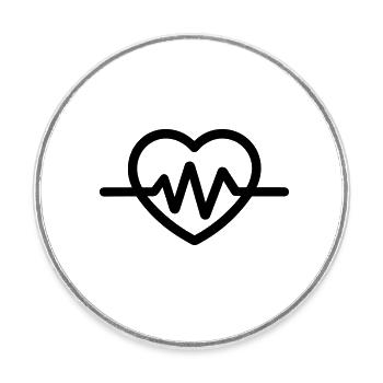 heartbeat - Round  fridge magnet - white - Front