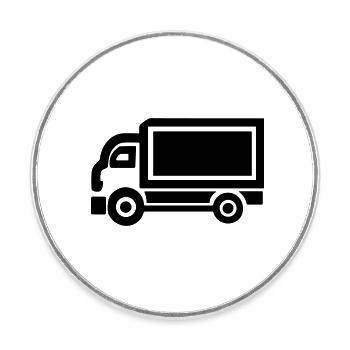 Lkw - Runder Kühlschrankmagnet - Weiß - Vorne