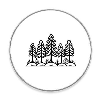 Wald Bäume - Runder Kühlschrankmagnet - Weiß - Vorne
